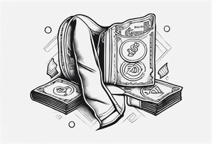 Clothes and money tattoo idea