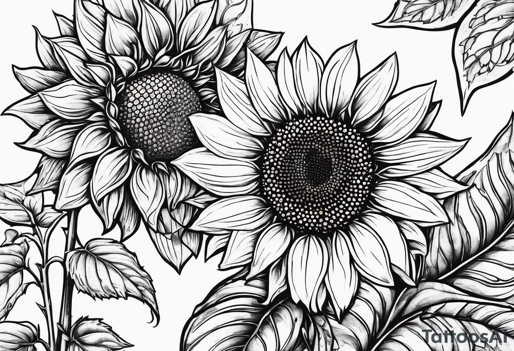 Sunflower, friendship, growth, strawberry wine, tattoo idea