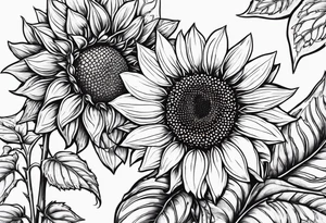 Sunflower, friendship, growth, strawberry wine, tattoo idea