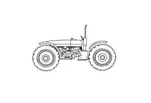 feminine tractor fine line tattoo idea