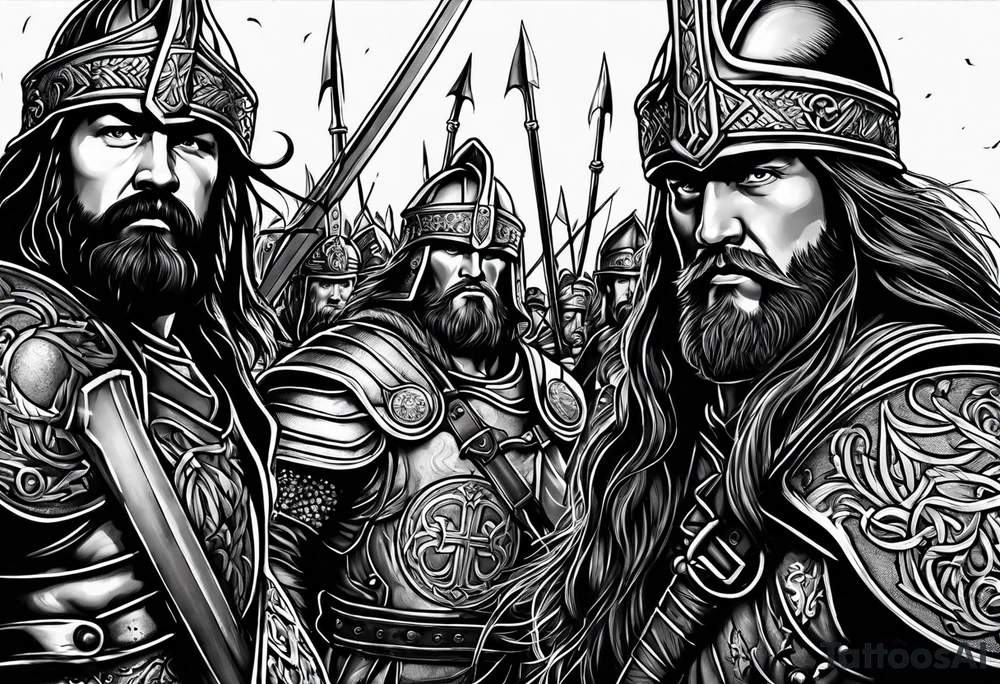 Irish warriors in battle tattoo idea