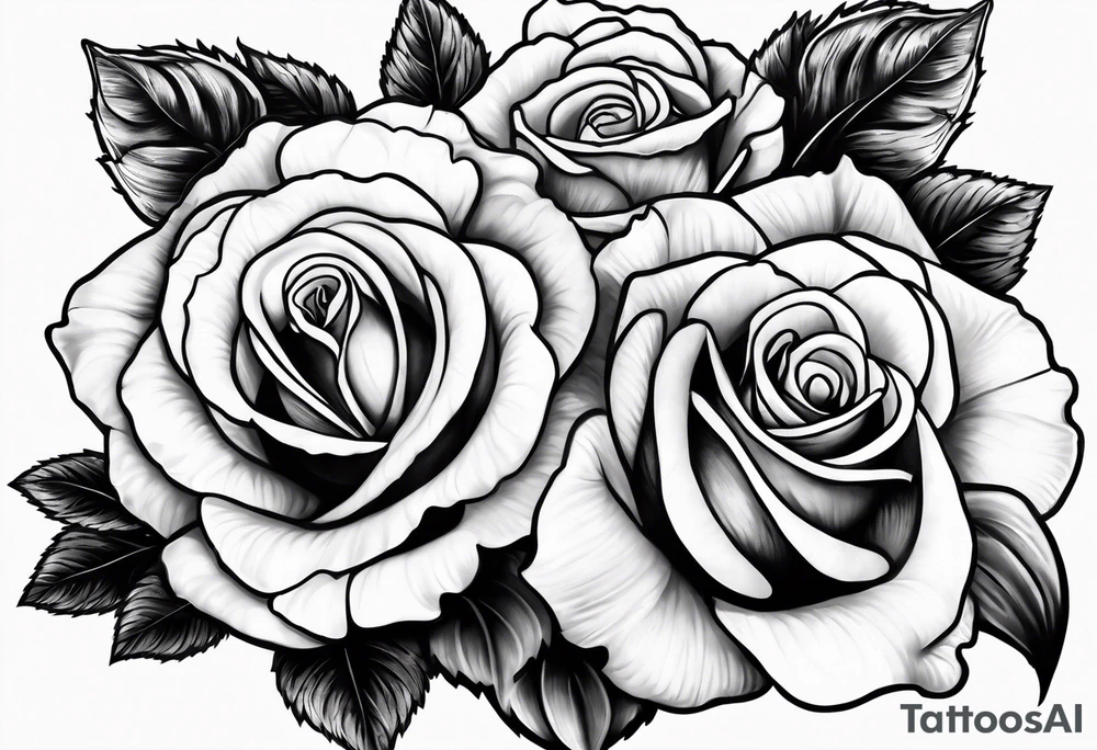 two violets and a rose tattoo idea