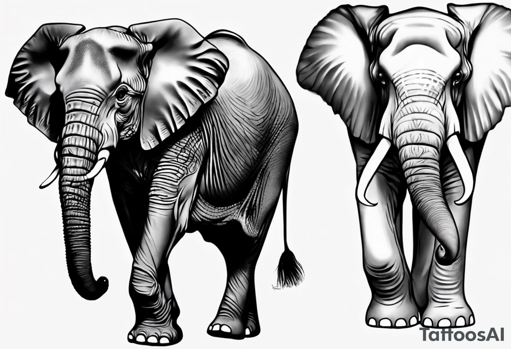 realistisc elephant tattoo idea