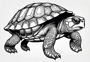 outline of a badass turtle with a spiked shell tattoo idea