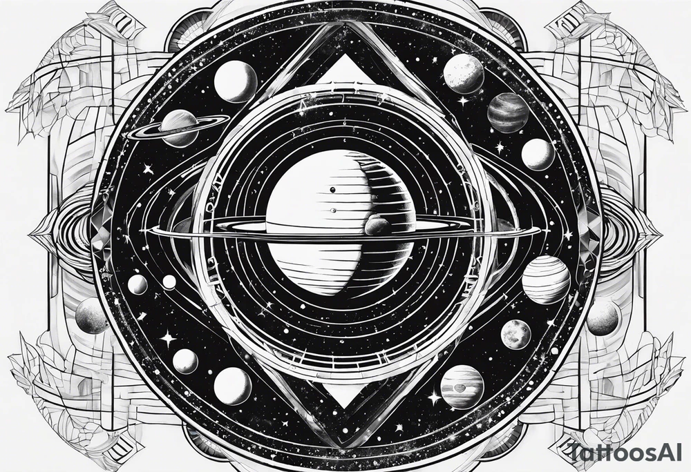 geometric representation of the solar system tattoo idea