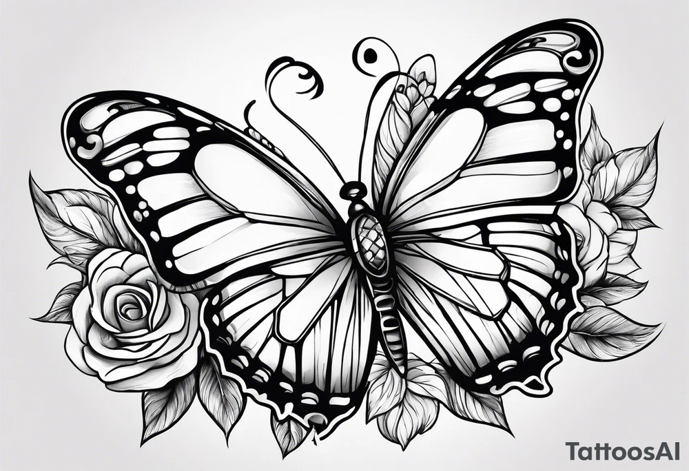 The letters RS with a small butterfly on the S tattoo idea