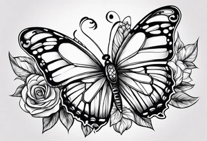 The letters RS with a small butterfly on the S tattoo idea