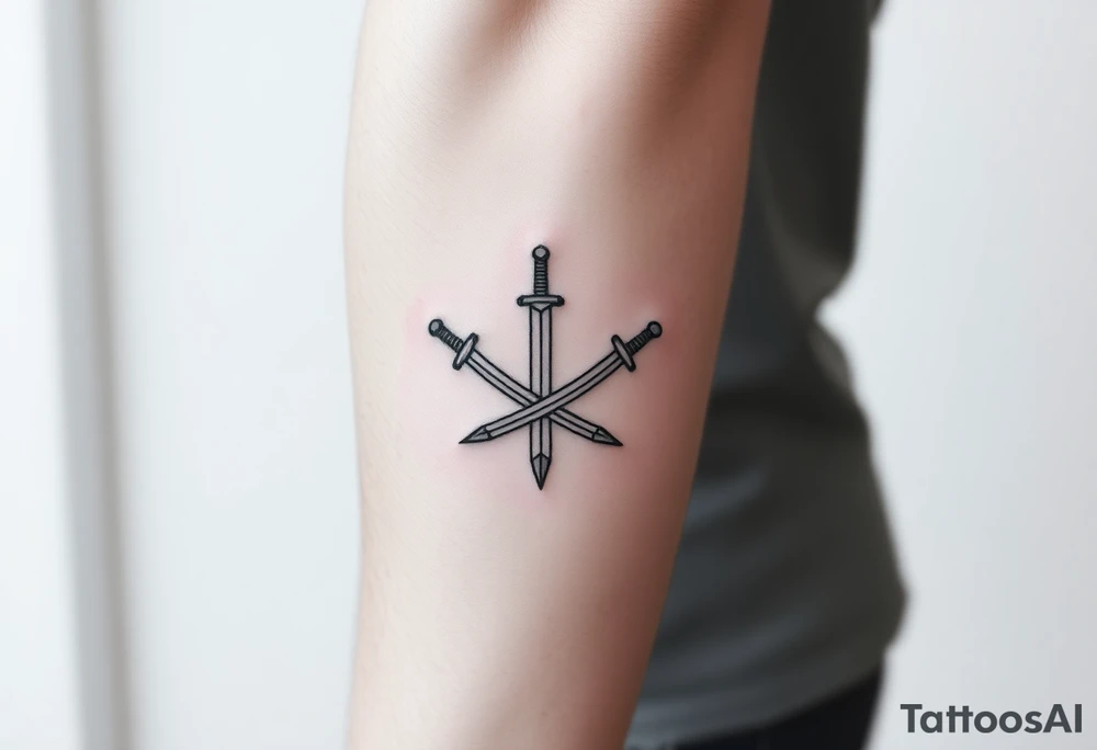 Skinny 2 swords tattoo idea