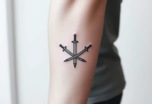 Skinny 2 swords tattoo idea