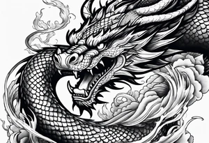 dragon fighting with snake tattoo idea