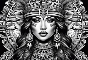 Warrior Aztec princess, tattoo idea