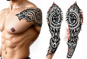 arawak Carib Trinidadian indo tribal inspired tattoo idea