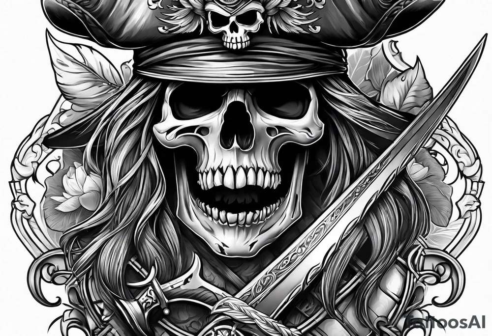 Skull pirate tattoo idea