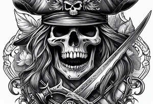 Skull pirate tattoo idea