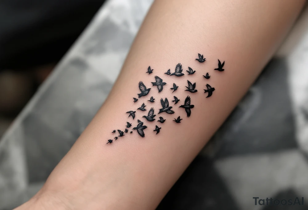 Glasses that turn into birds
The temples of the glasses smoothly turn into a flock of birds, which symbolizes freedom from the limitations that were previously caused by poor eyesight. tattoo idea