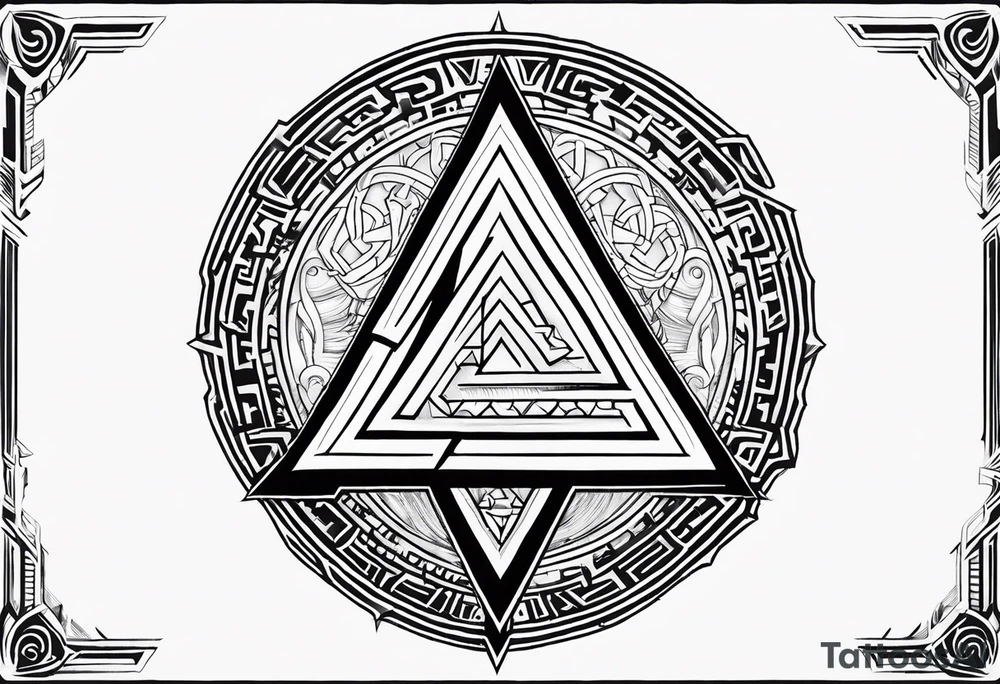 Valhalla valknut battle shield tattoo idea