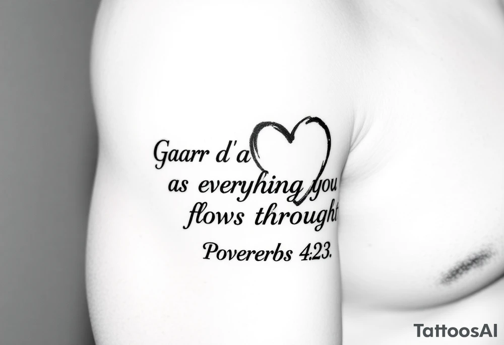 Bible verse Proverbs 4:23. Gaurd your heart as everything you do flows through it tattoo idea