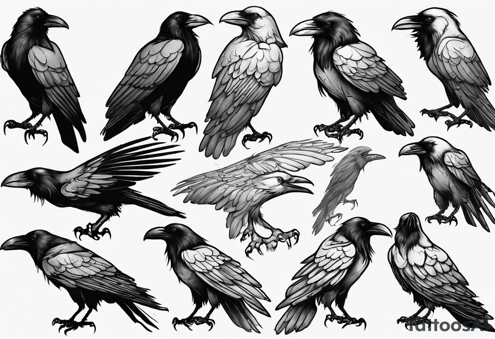 black raven tattoo idea