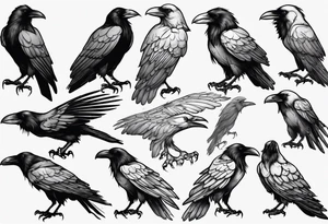 black raven tattoo idea