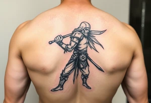 Husarz fighter tattoo standing side ways tattoo idea