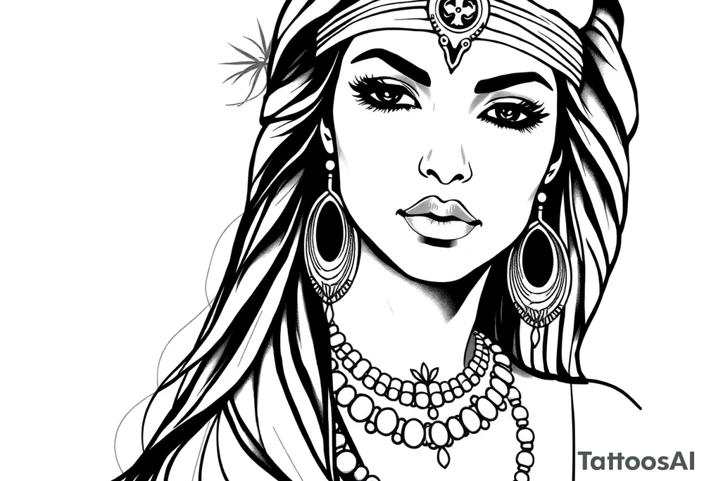 Egyptian woman tattoo idea