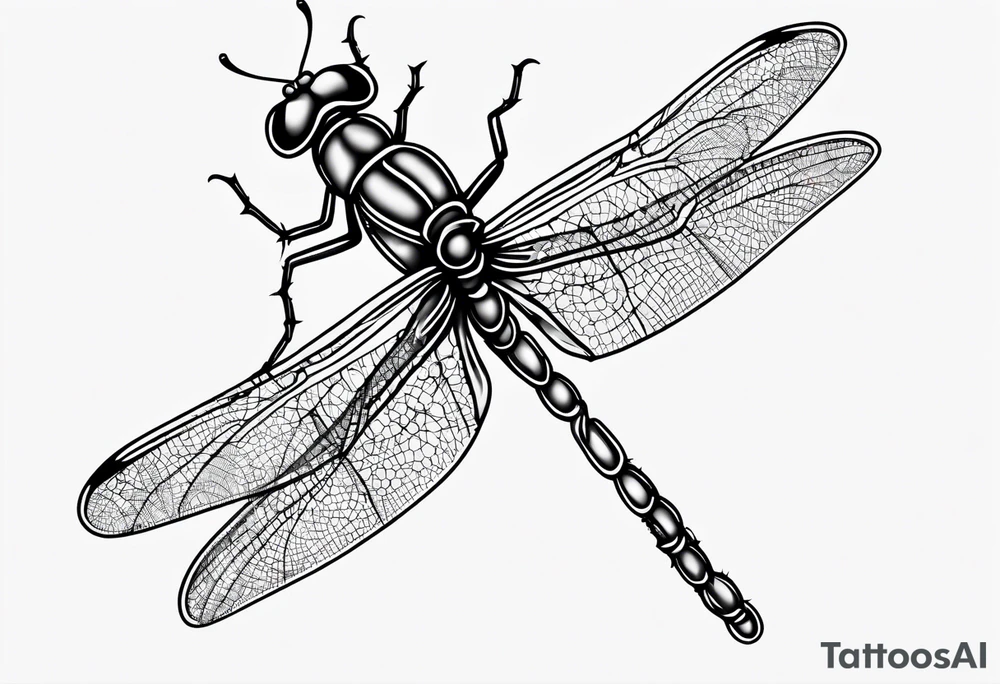 fine line barbed wire small dragonfly tattoo idea