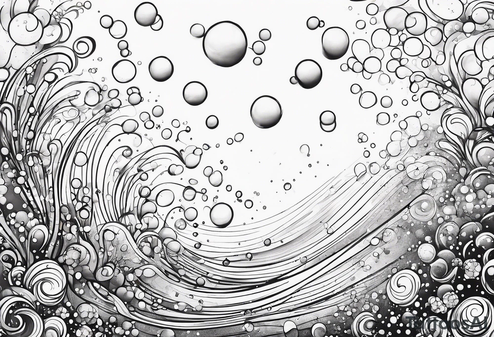 Draw me some magical really simple underwater bubbles and simple stars tattoo idea