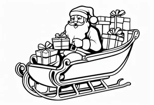 Sleigh Full of Gifts with santa tattoo idea