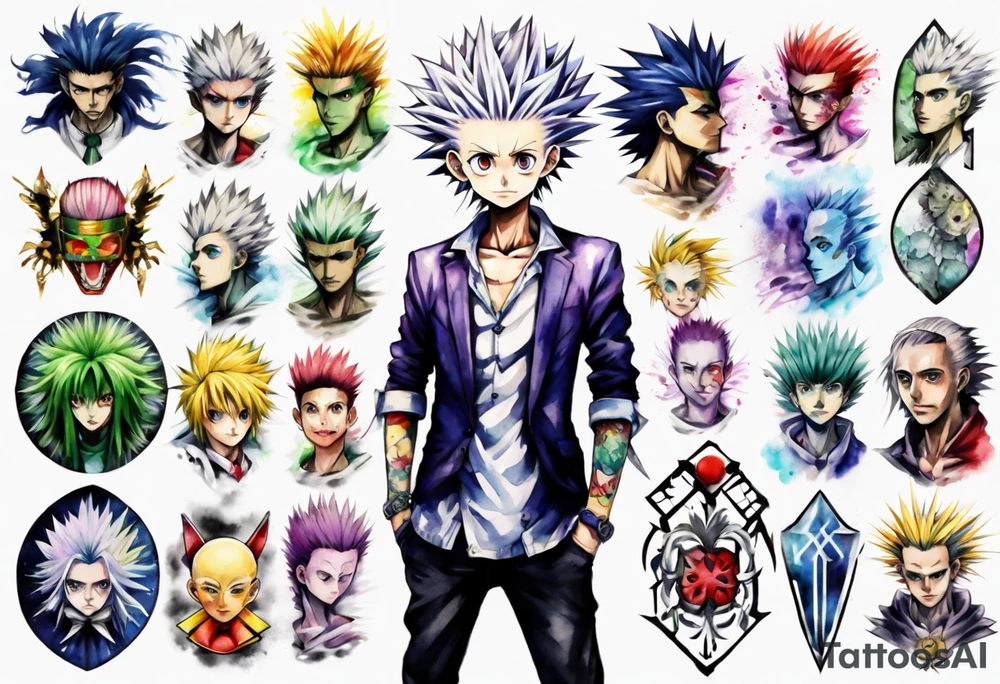 hunter x hunter full arms tattoo idea