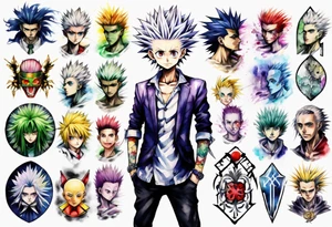 hunter x hunter full arms tattoo idea
