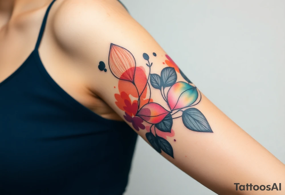 Desenhe uma tatuagem que simbolize uma mulher feminista de 41 anos, mãe de dois filhos homens, independente e filósofa inspirada nas teorias de Deleuze. A tatuagem deve expressar força, liberdade e conexão com a multiplicidade da vida, incorporando elementos abstratos e fluidos, com linhas que sugiram movimento e transformação contínua. Evite clichês e busque um design original e significativo. tattoo idea