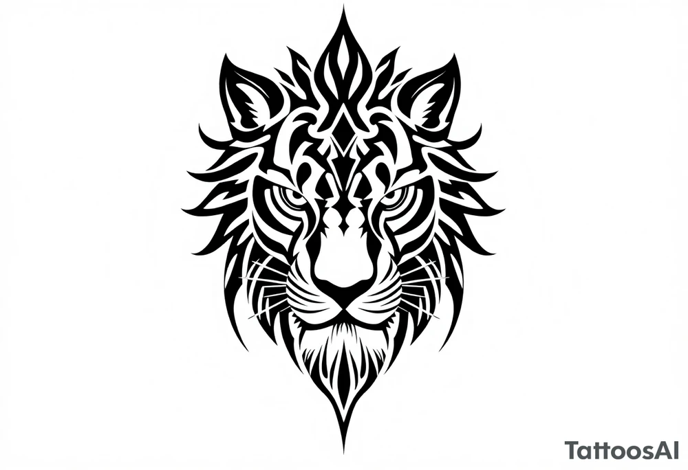 powerful majestic lion, close-up tattoo idea