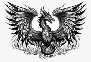 phoenix fighting a 
 dragon tattoo idea