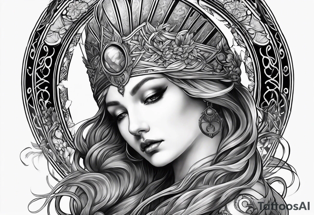 the goddess of vengeance tattoo idea
