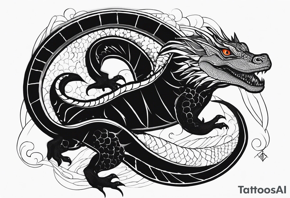 The Basilisk - if coming face to face with a large ugly lizard wasn't bad enough, this one will turn you to stone. You need a mirror to deflect its gaze back unto itself. Big nasty evil lizard. tattoo idea