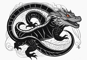 The Basilisk - if coming face to face with a large ugly lizard wasn't bad enough, this one will turn you to stone. You need a mirror to deflect its gaze back unto itself. Big nasty evil lizard. tattoo idea