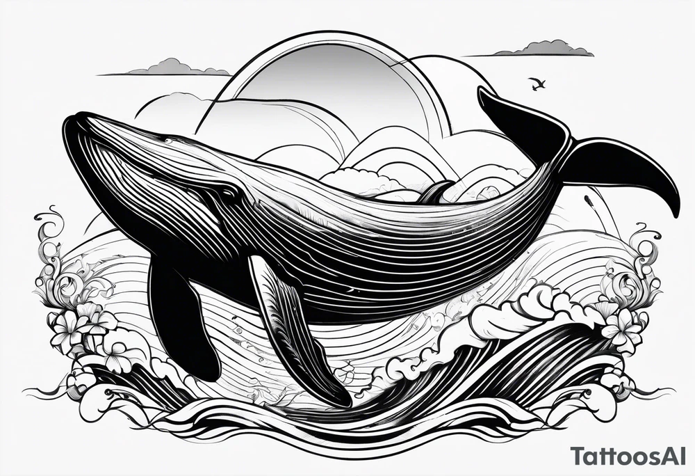 Breaching whale Maui tattoo idea