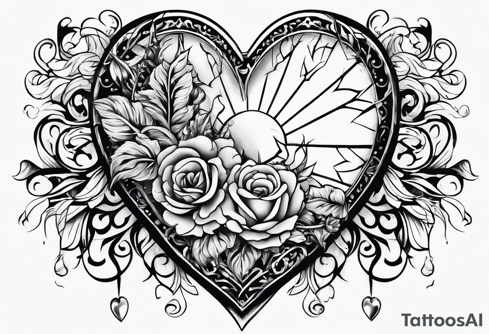 Broken heart tattoo idea