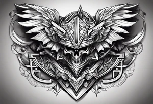 cyber chest armor tattoo idea