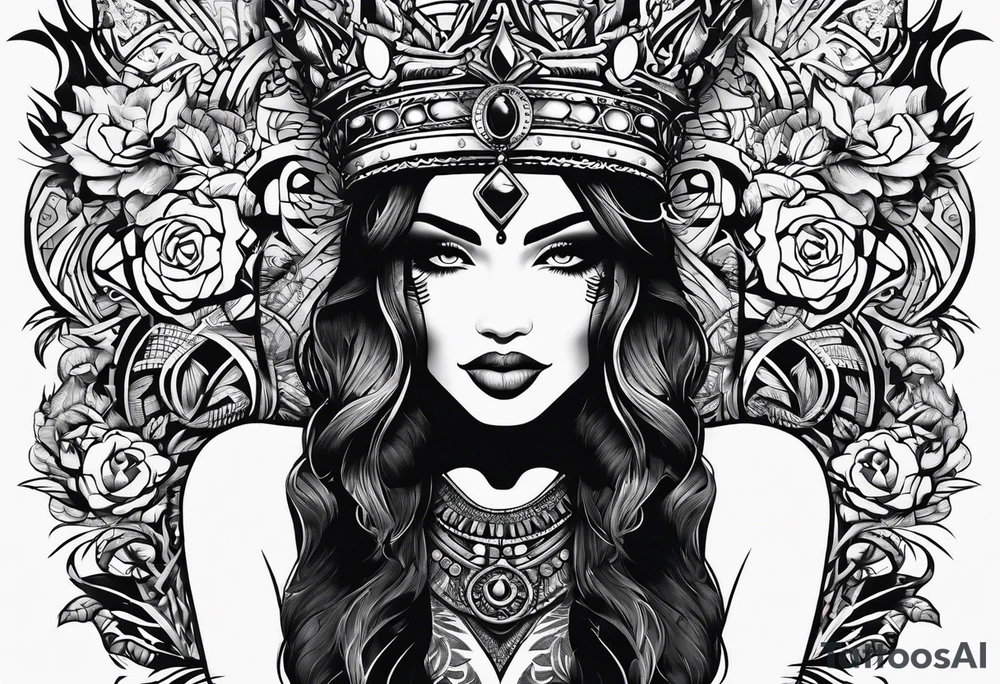 King Saez across the back tattoo idea