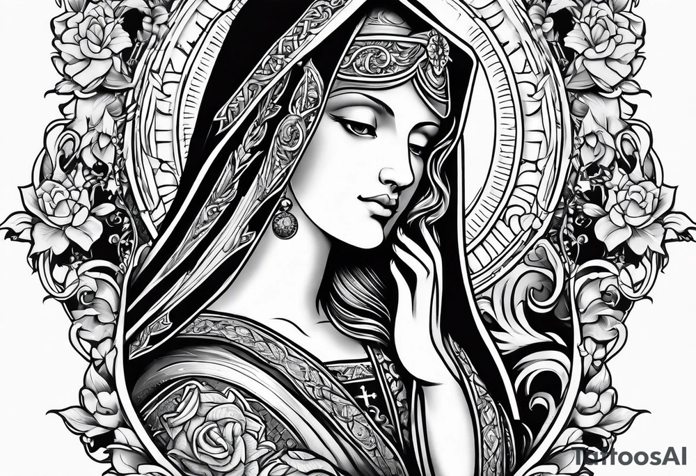 catholic sleeve tattoo idea