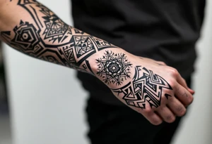 photograph trippy geometric tattoo idea