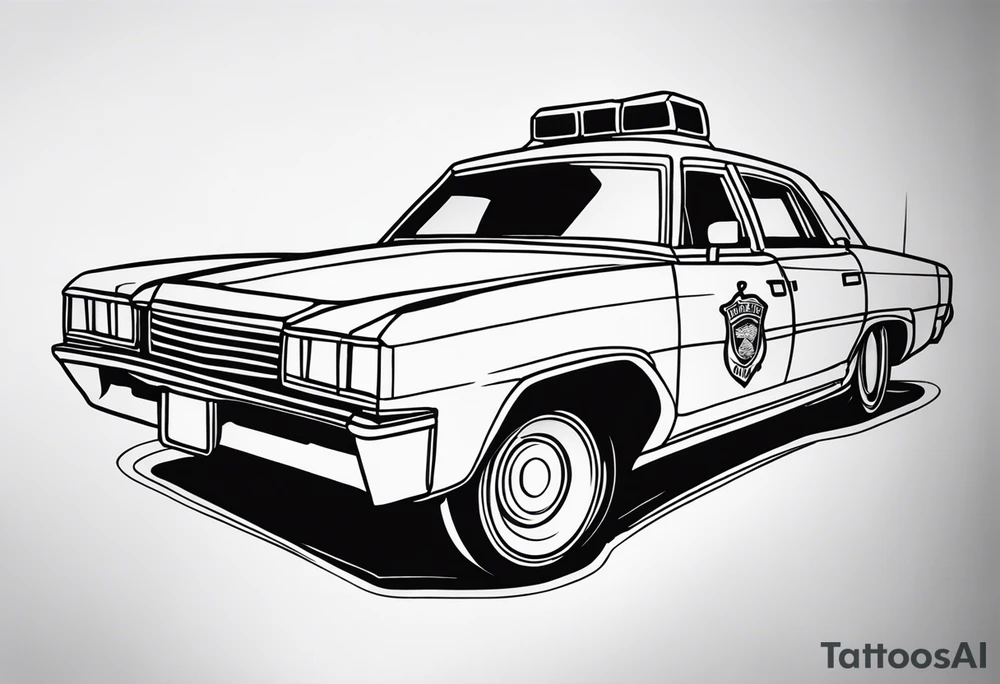 Burning police car tattoo idea