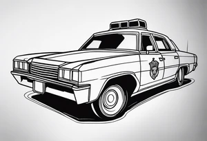 Burning police car tattoo idea