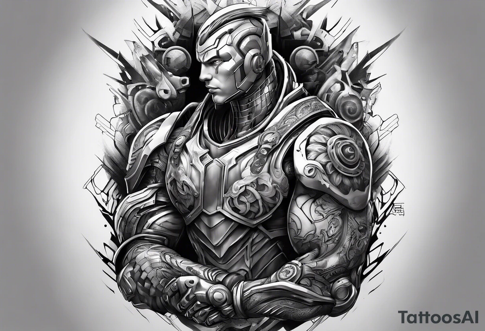 Full arm cyborg tattoo idea