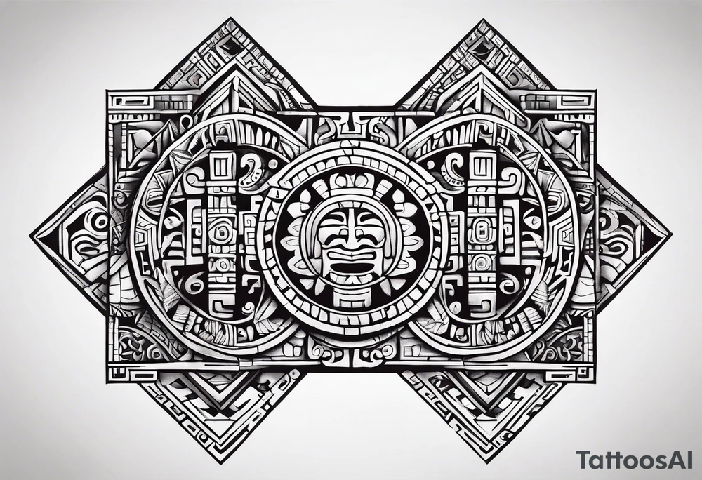 Simple ancient Mayan hieroglyph tattoo idea