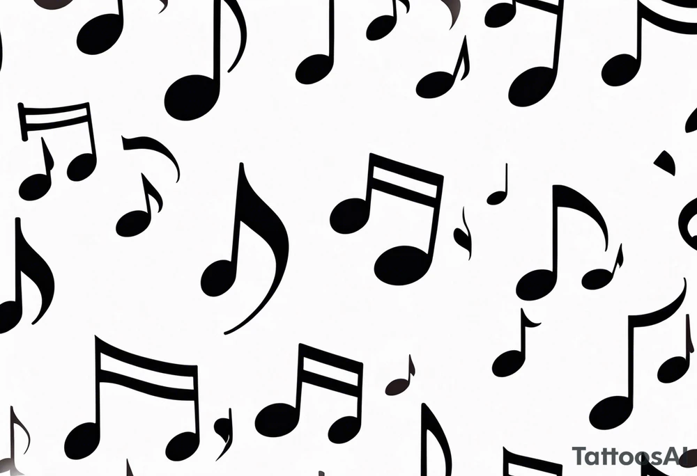 Slightly open spiral notebook with music notes coming out of it tattoo idea