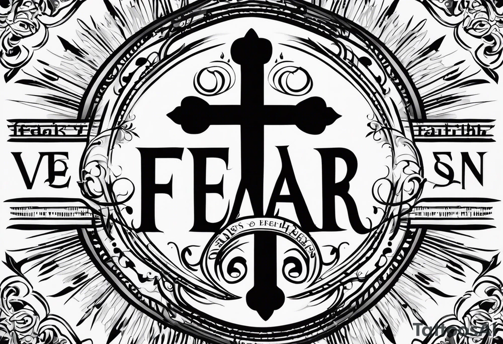 Fear ends when faith begins with a cross tattoo idea