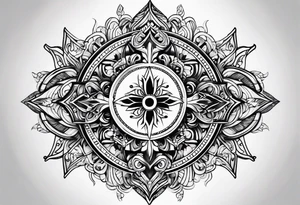 cross fine line tattoo idea
