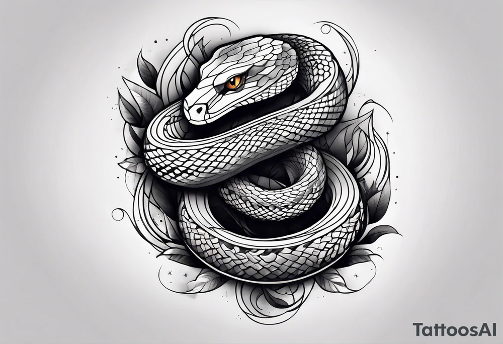 Snake wrapping around forearm tattoo idea